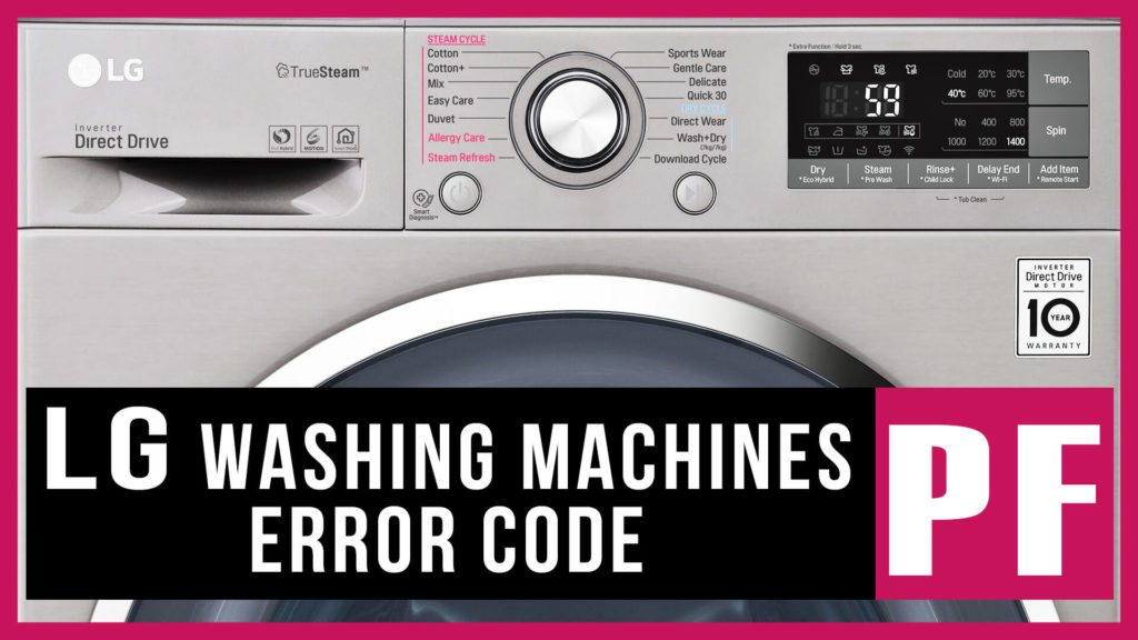 LG washer error code PF