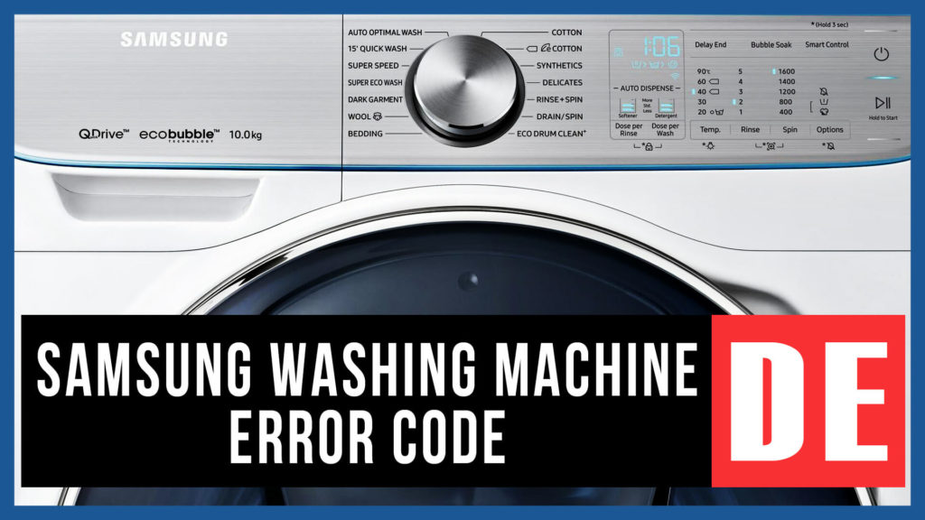 Samsung washer error code DE