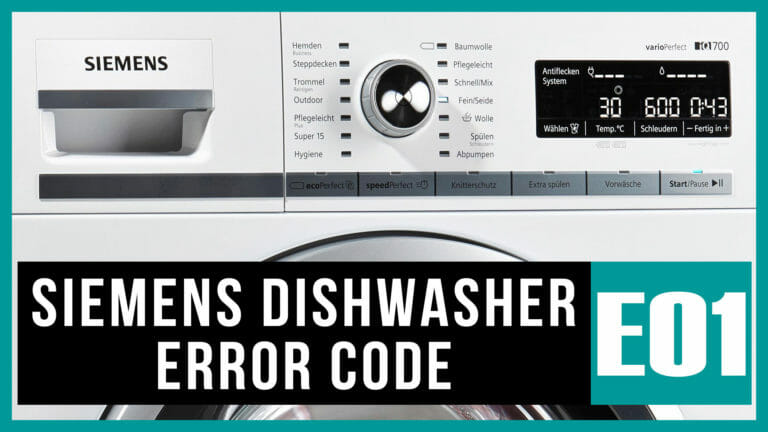 Siemens dishwasher error code e01