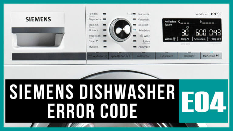 Siemens dishwasher error code e04