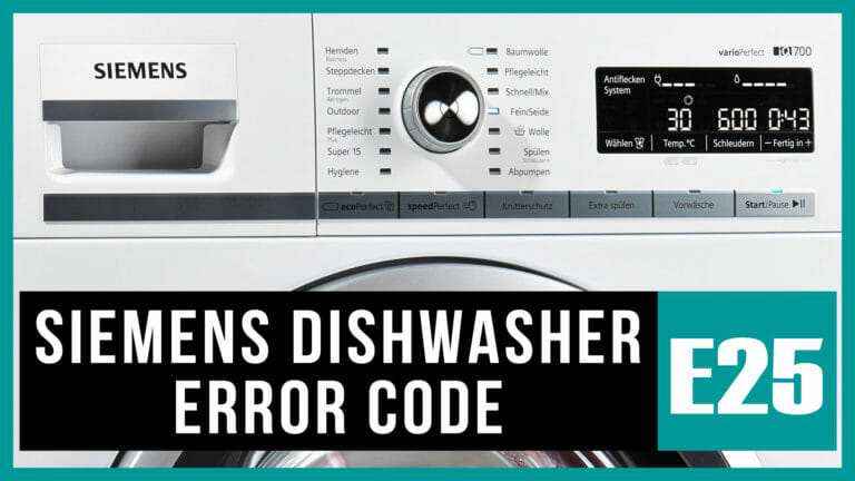 Siemens dishwasher error code e25