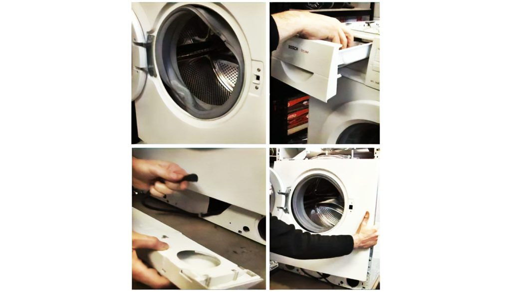 We remove the front part of the body of washer Bosch